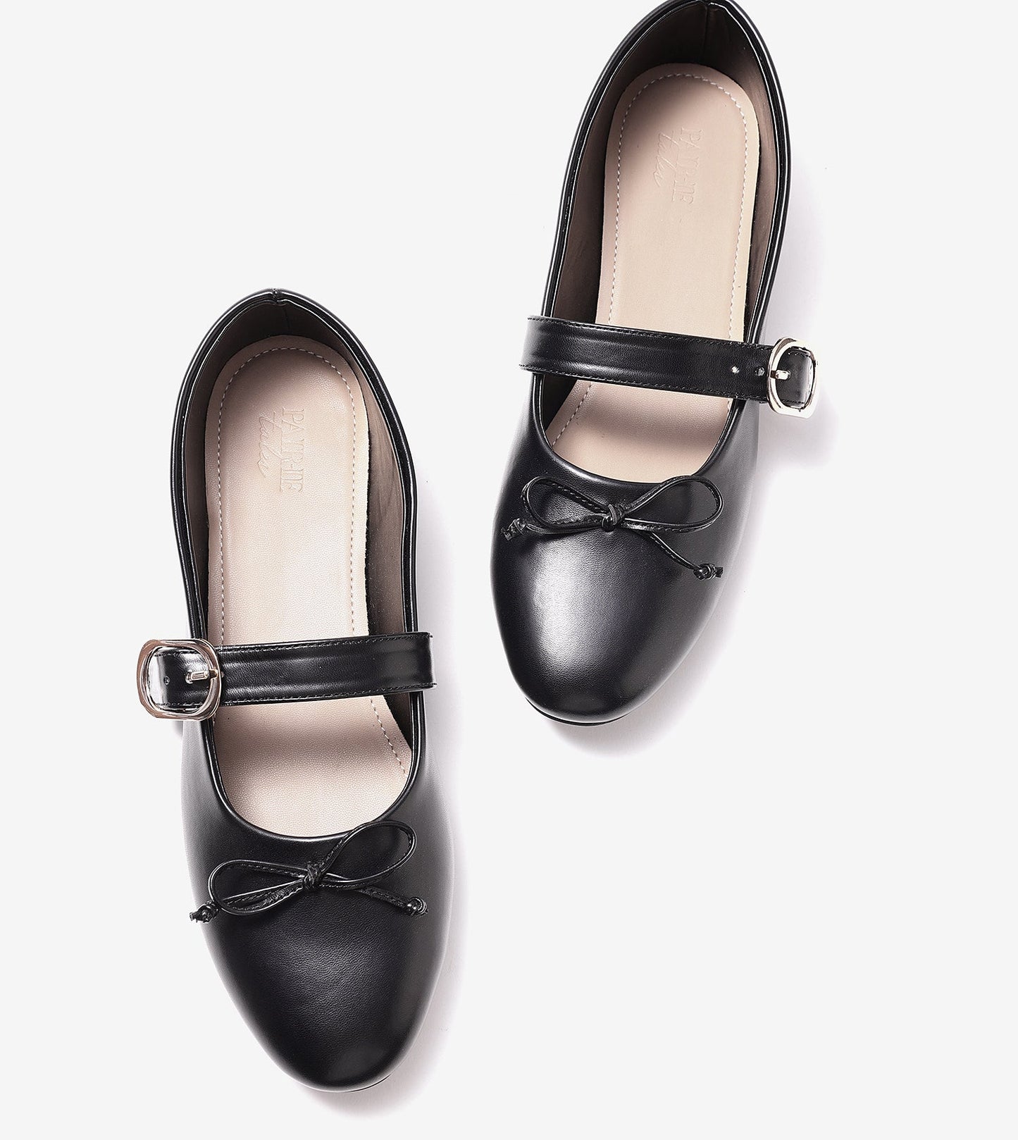 Buckled Mary Janes Ballet Flats - Black