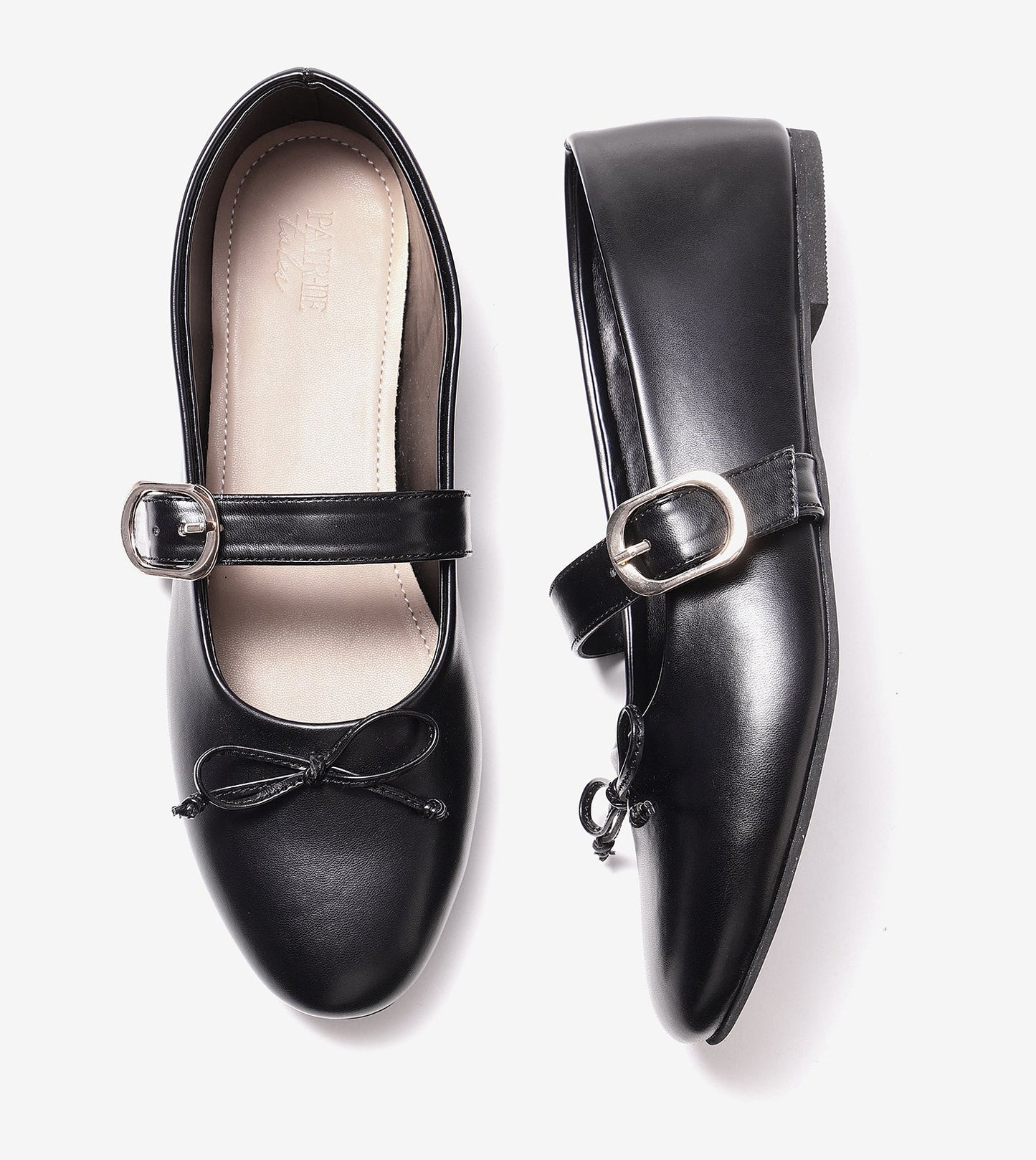 Buckled Mary Janes Ballet Flats - Black