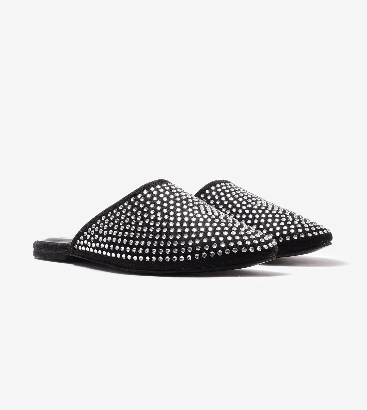 Crystal Black slide-in mules Flats - Black