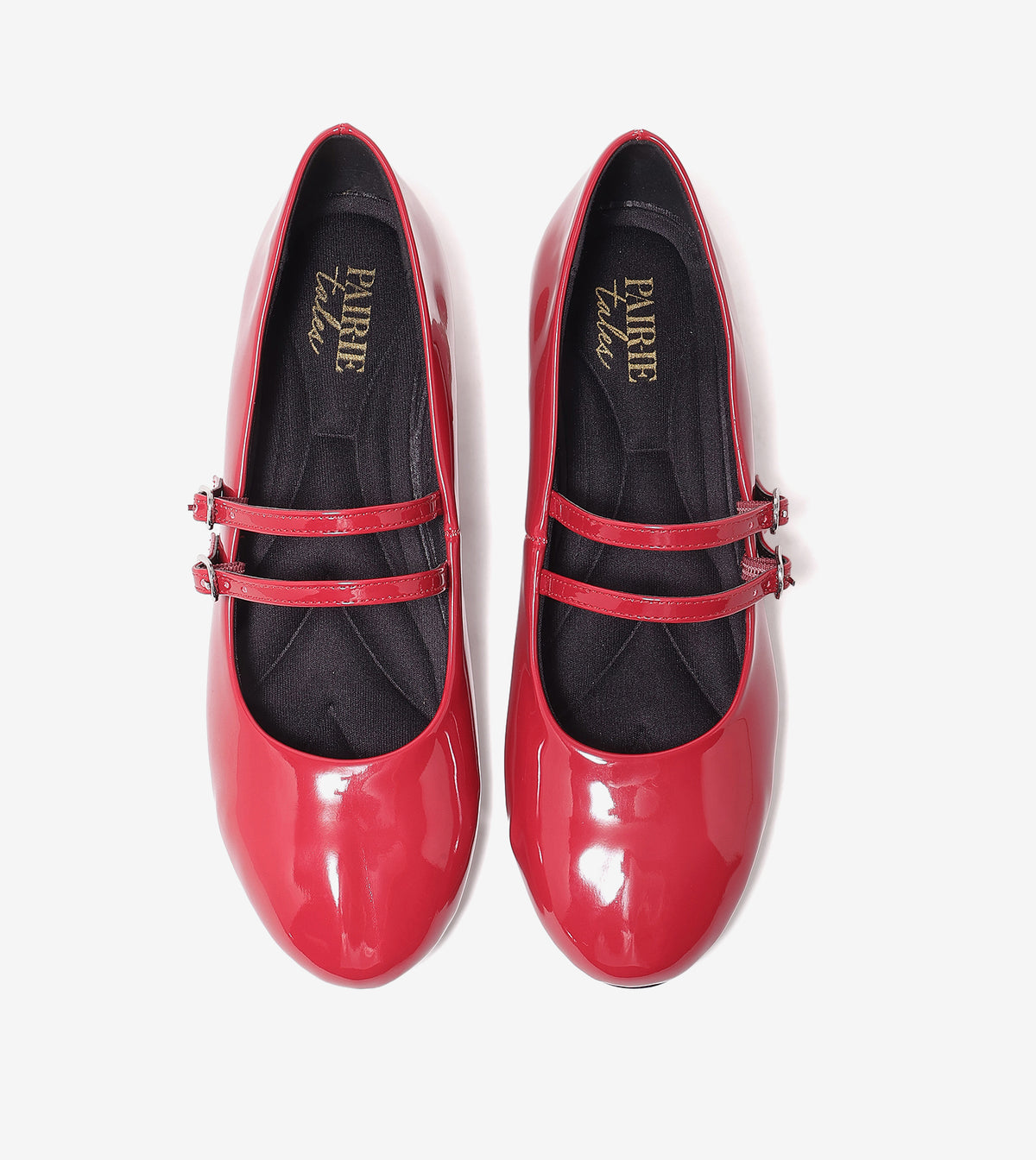 Double-Strap Mary Jane Heels - Red