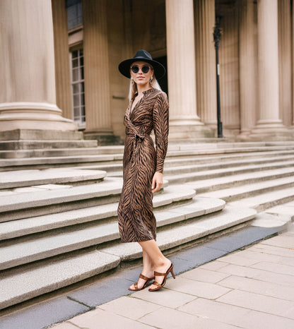 Two Strap Stiletto-Heel Sandals - Antique Gold