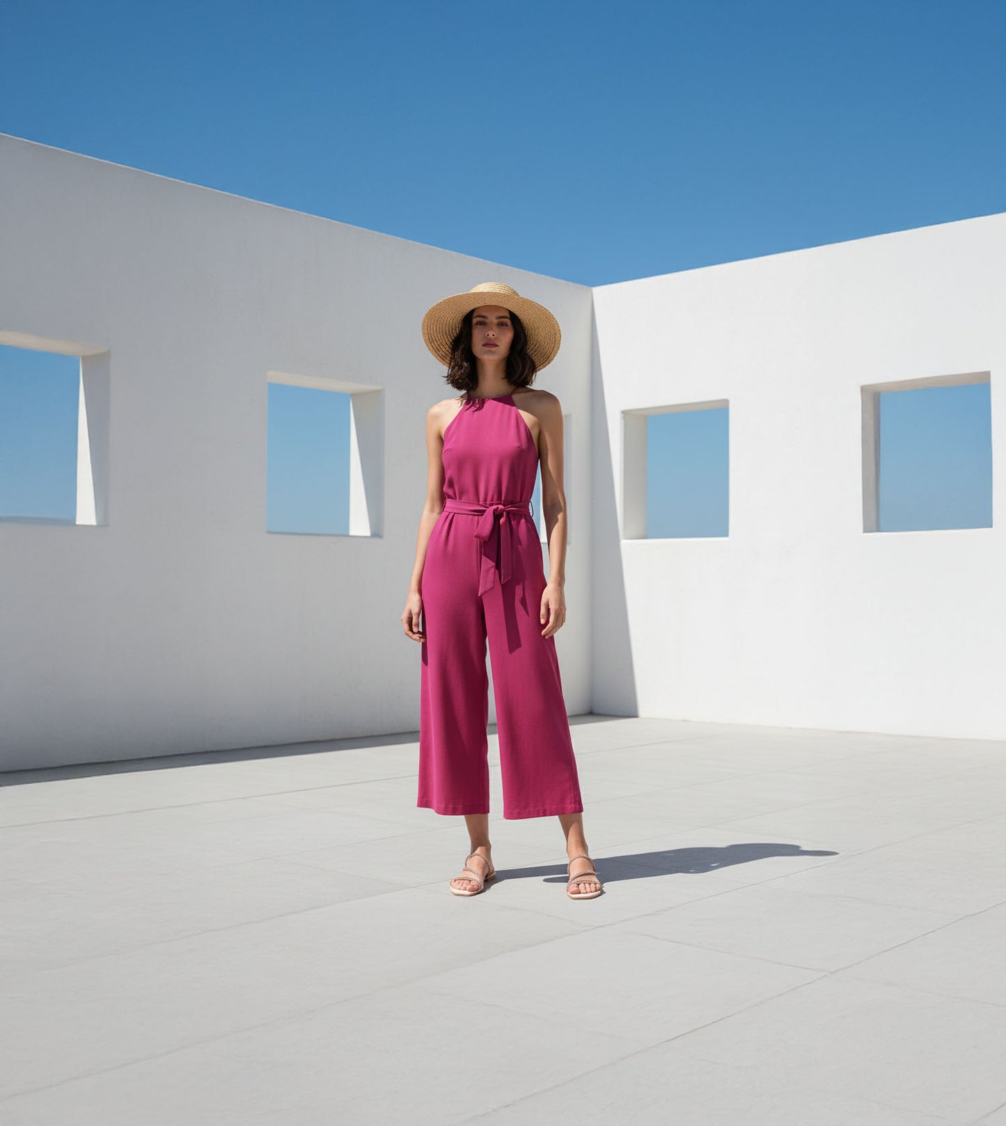 Rhinestone Strappy Sandals - Rose Gold