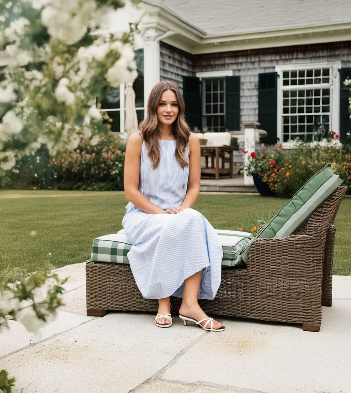 Cross Strap Kitten Mules - Navy Blue