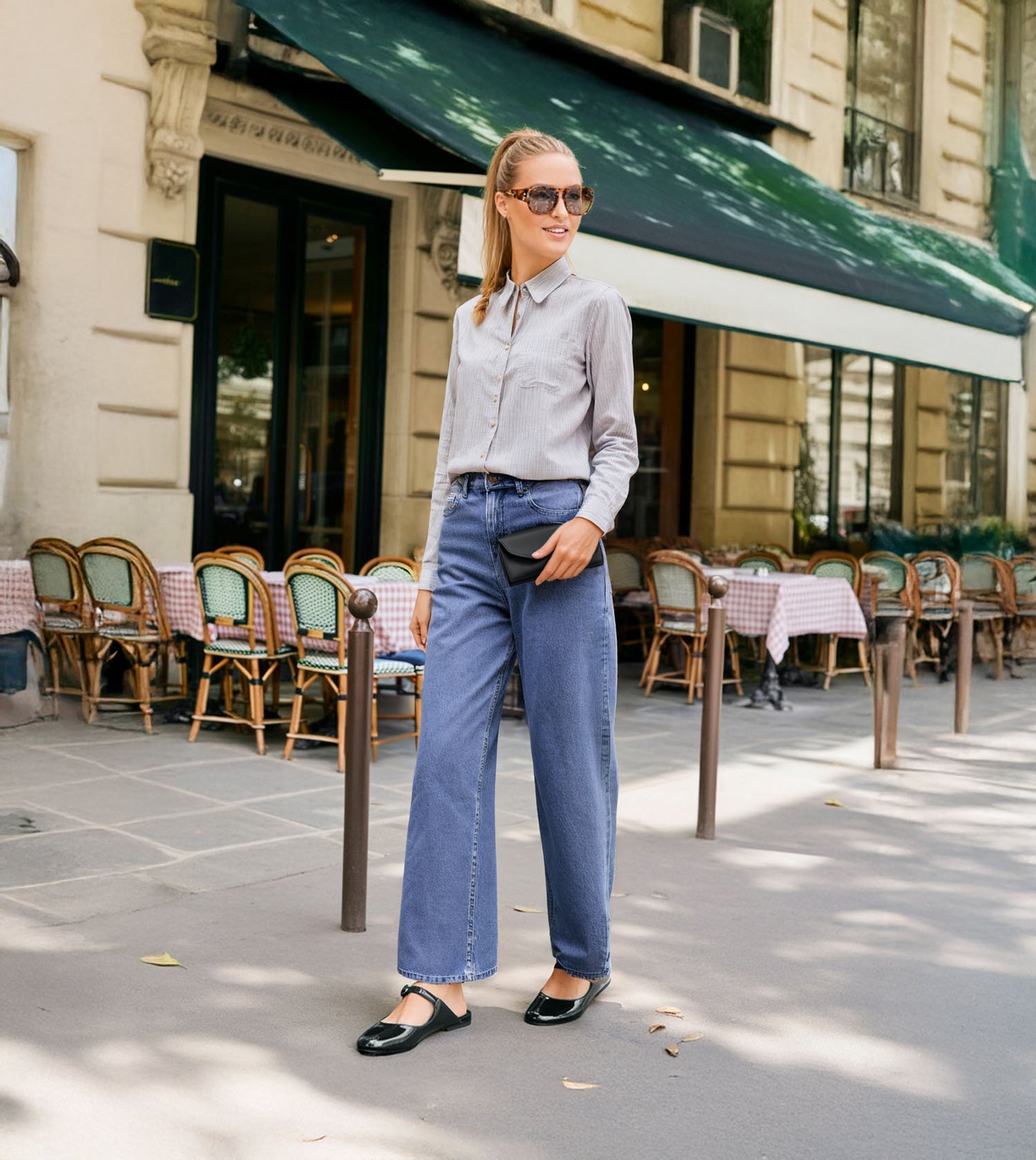 Patent Mules Flats - Dark Green