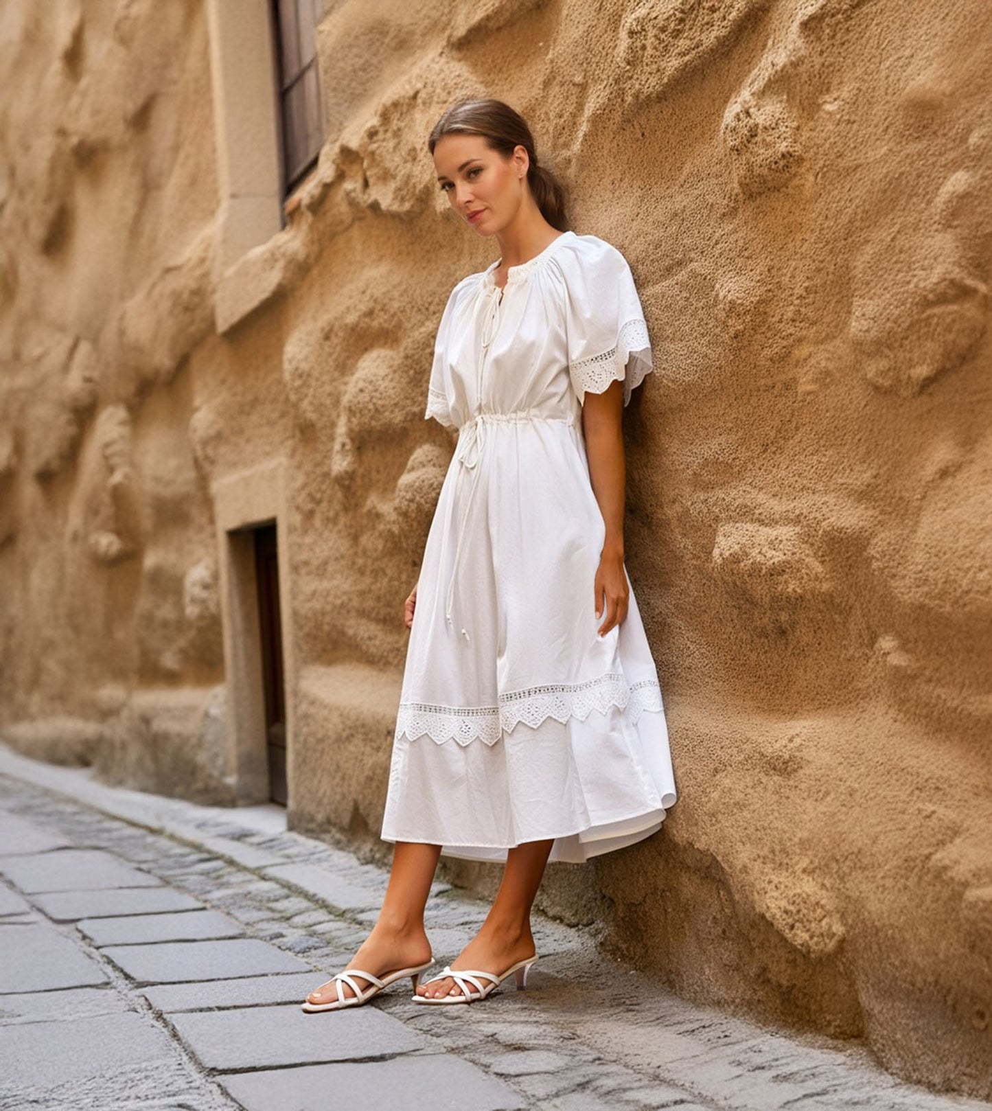 Cross Strap Kitten Mules - Maroon