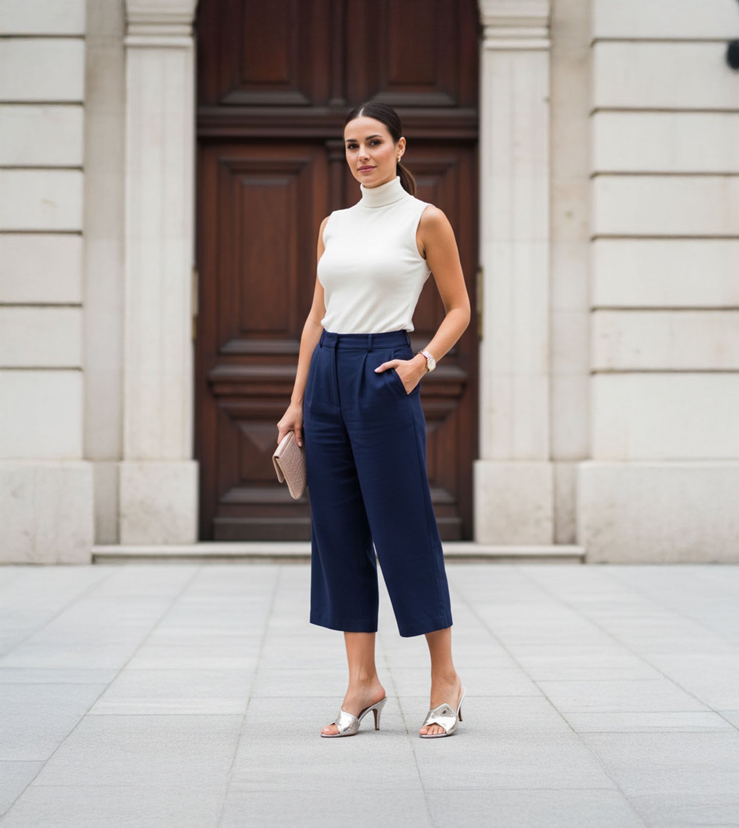 Metallic Wavy Stiletto Heeled Sandals - Silver