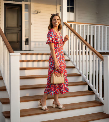 Jute Block Heeled Mule With Metal Adornment - Cream