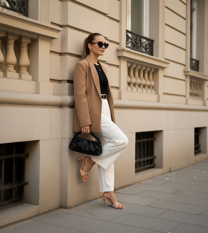 Patent Croco Strappy Sandals - Peach