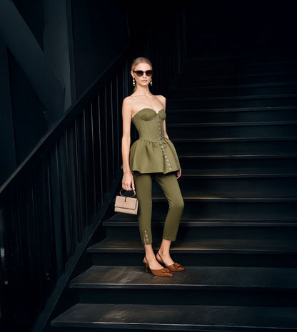 Slingback Pointed Toe buckle detail heels - Brown