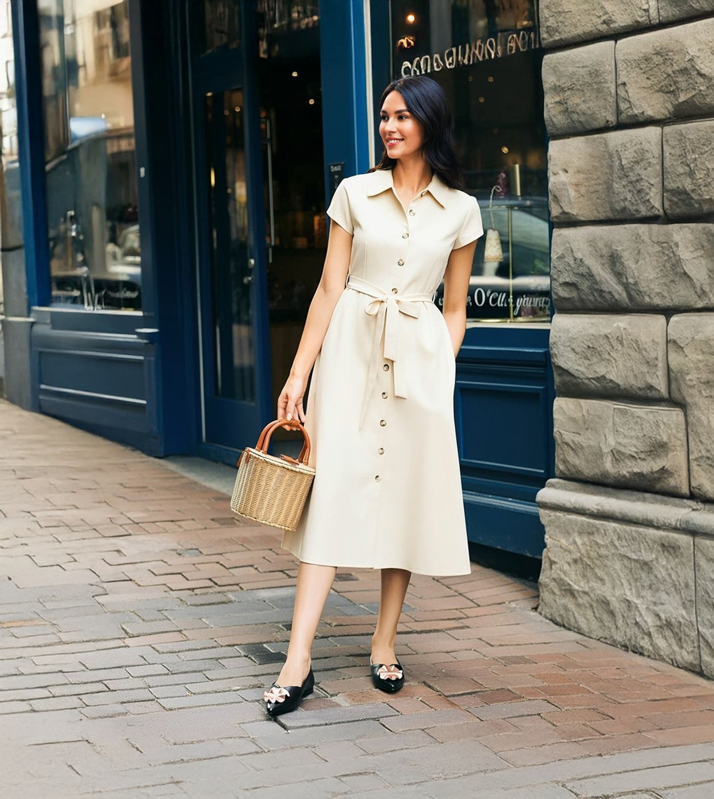 Pointed Toe Ballerinas Flats - Black