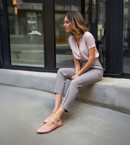 Patent Mules Flats - Nude