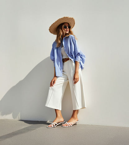 Cross Strap Kitten Mules - Maroon