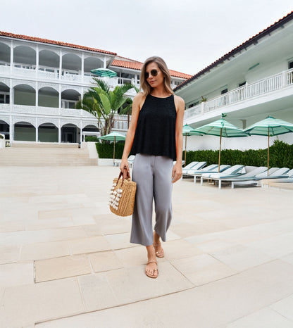 Patent Flat Sandals With Metallic Embellishment - Beige