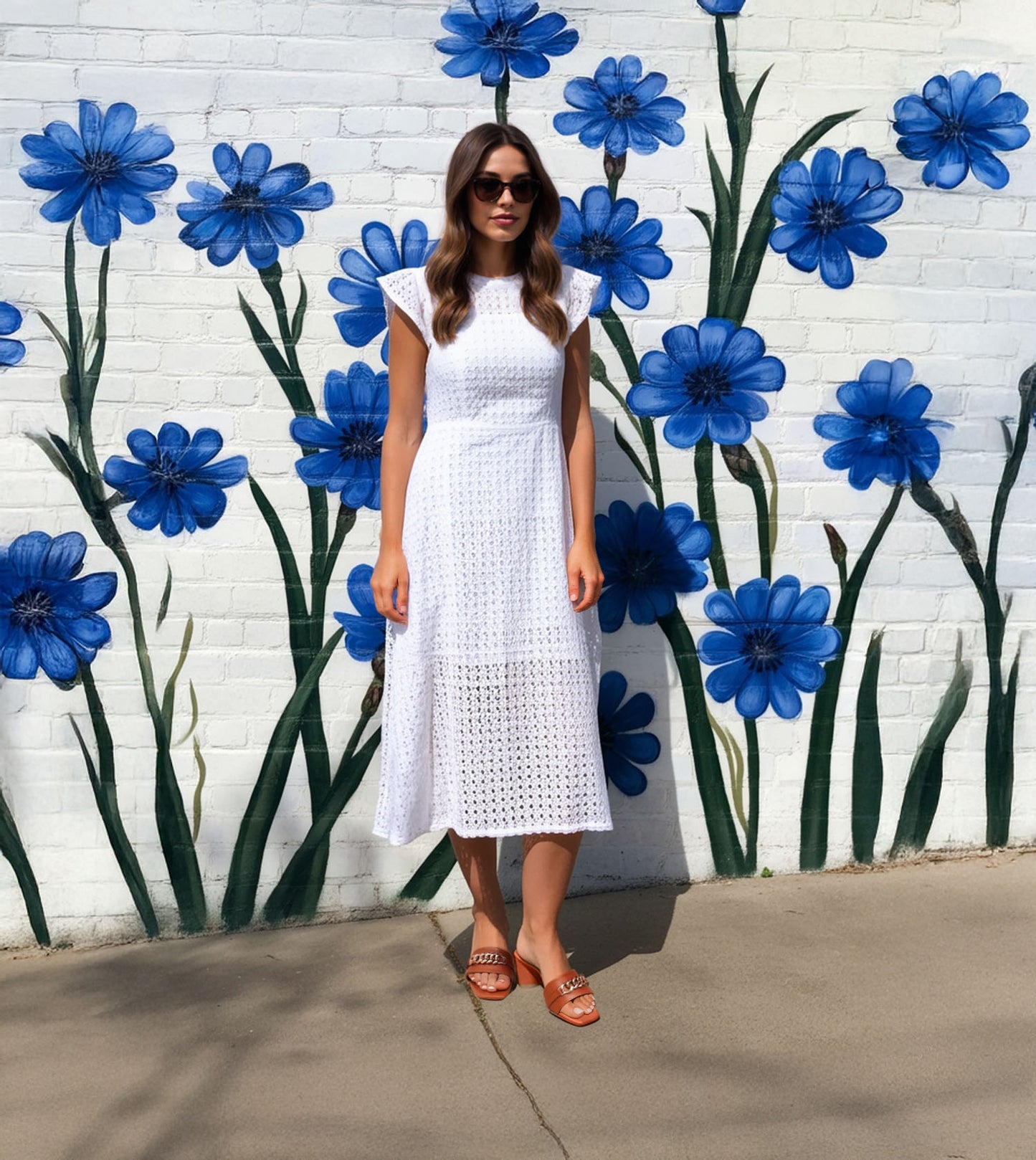 Chain Link Heeled Mules - Tan