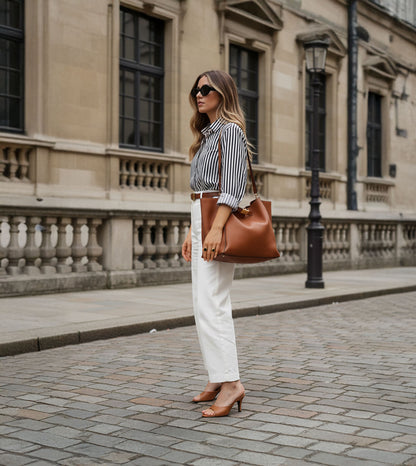 Almond Toe Stiletto Mules - Tan