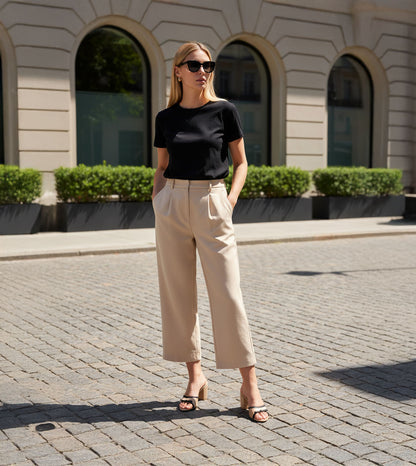 Two Tone Bow Heeled Mules - Beige