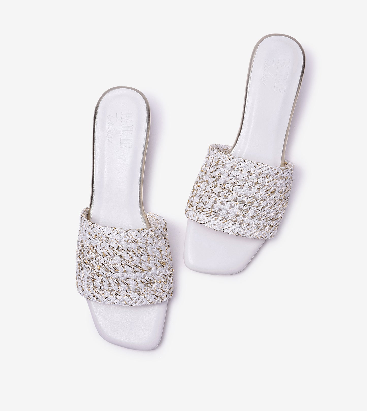 Woven Grace Block Heels - White