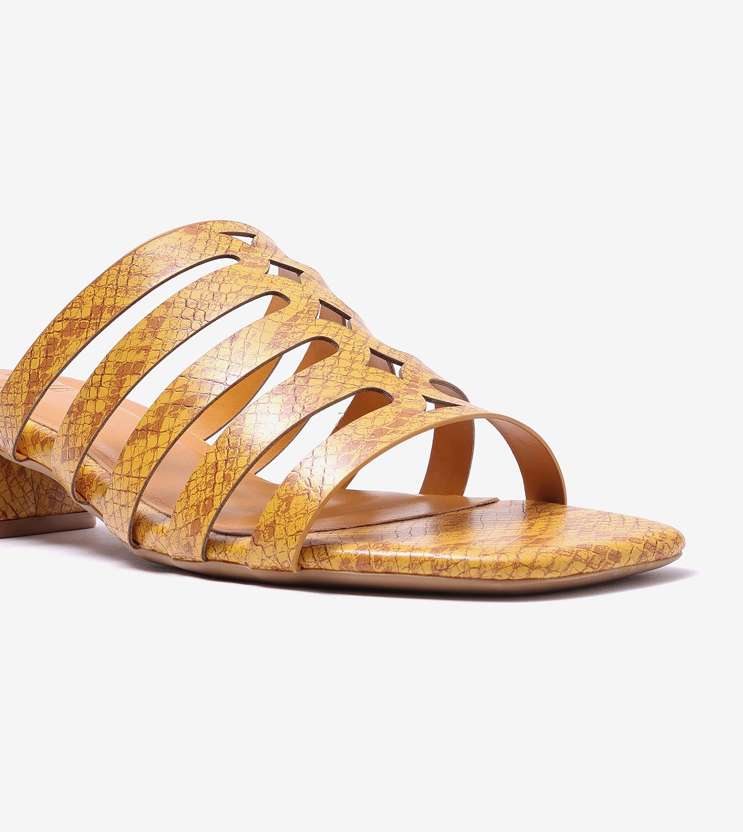 Cutout mule Block Heel - Mustard