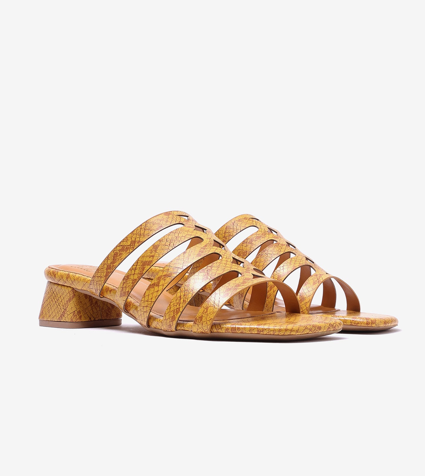 Cutout mule Block Heel - Mustard