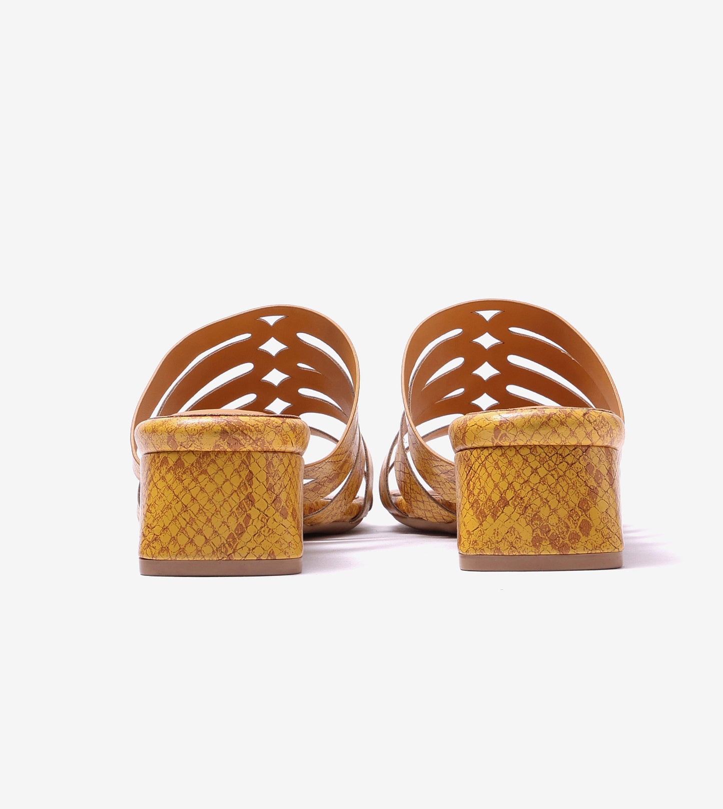 Cutout mule Block Heel - Mustard