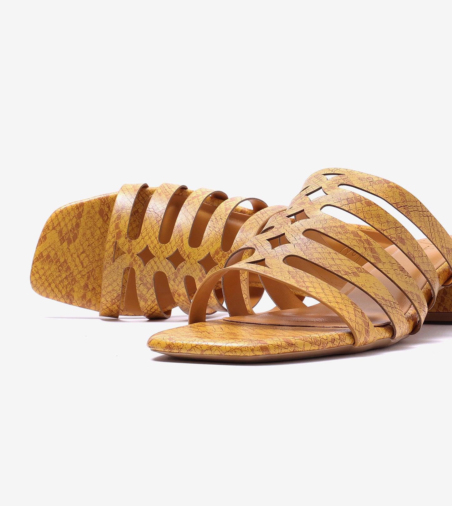 Cutout mule Block Heel - Mustard