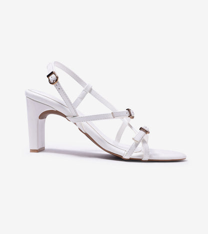 Trendy Strappy Straight Heel - White