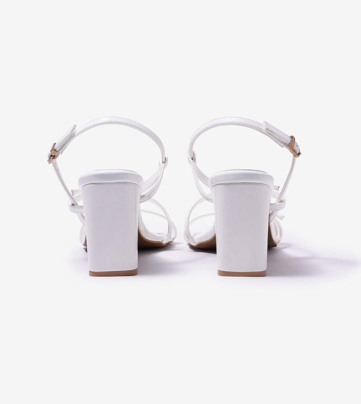 Trendy Strappy Straight Heel - White