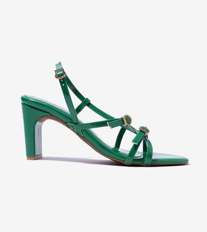 Trendy Strappy Straight Heel - Green