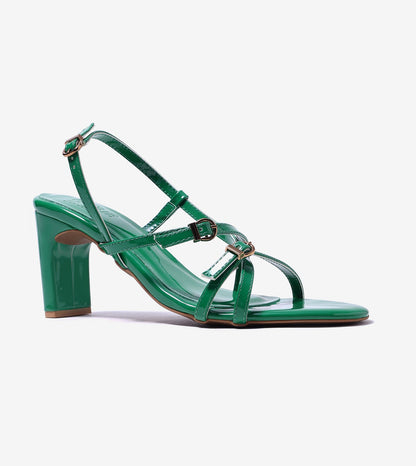 Trendy Strappy Straight Heel - Green