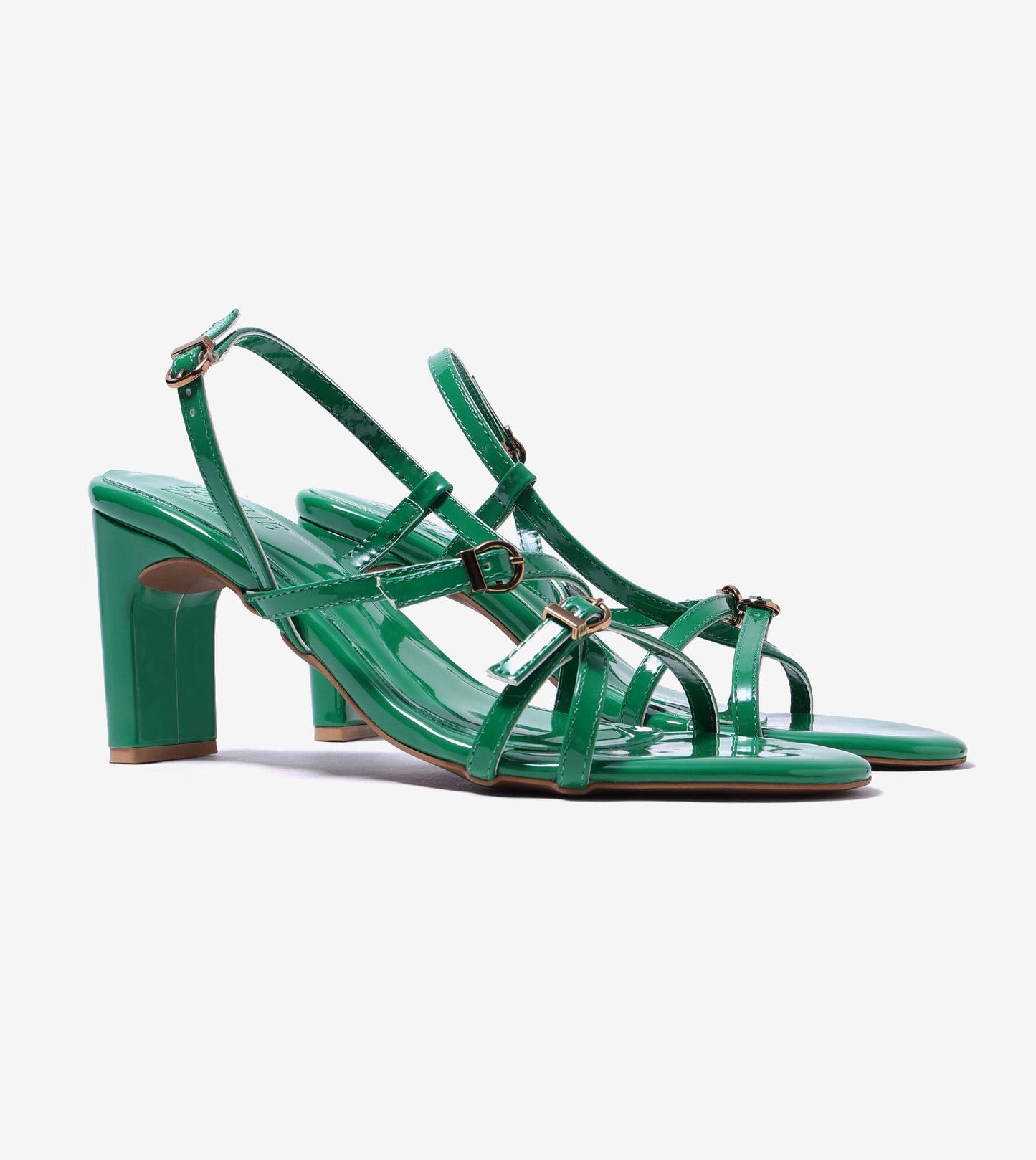 Trendy Strappy Straight Heel - Green