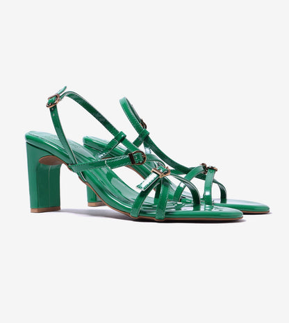 Trendy Strappy Straight Heel - Green