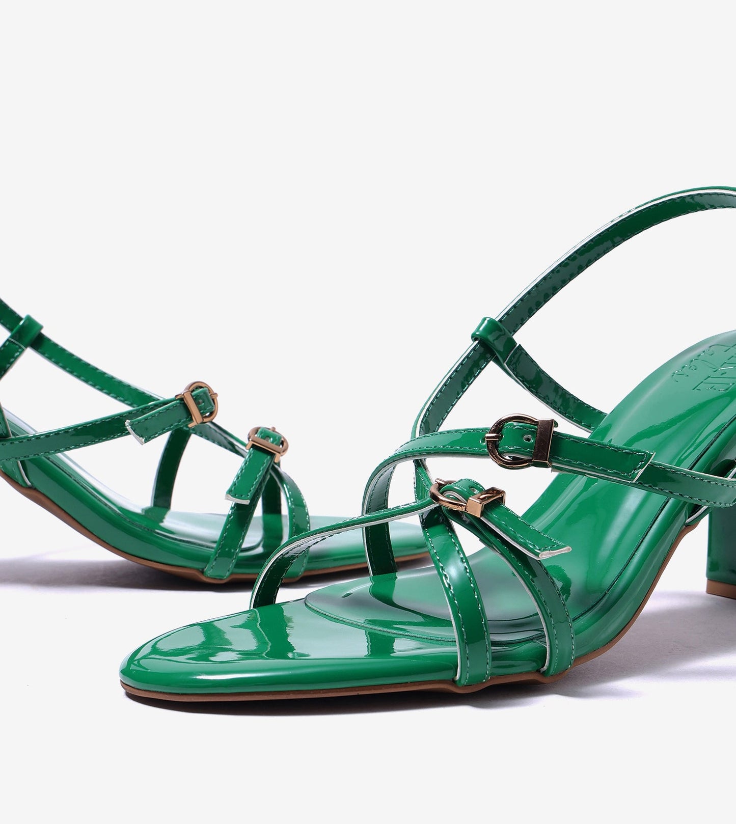 Trendy Strappy Straight Heel - Green