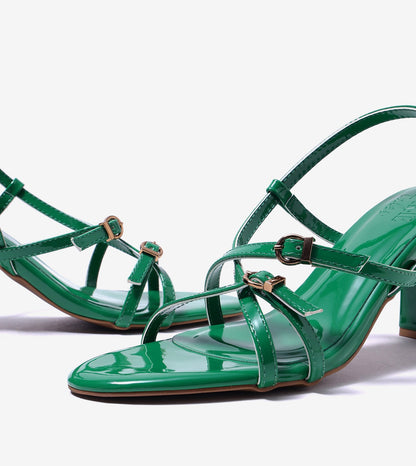 Trendy Strappy Straight Heel - Green
