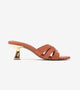 Golden Buckle Statement Heels - Tan