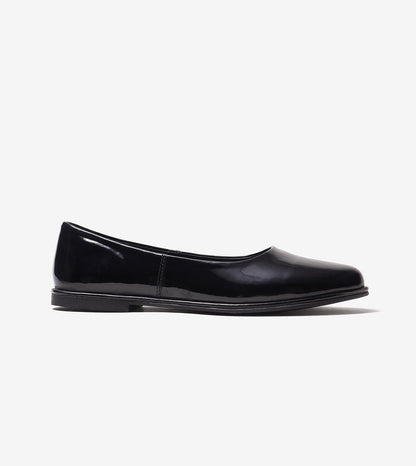 Modern Classic Patent Ballet Flats - Black