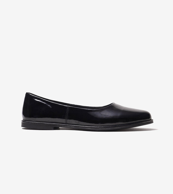 Modern Classic Patent Ballet Flats - Black