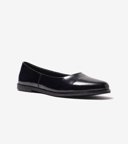 Modern Classic Patent Ballet Flats - Black