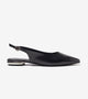 Pointed Toe Slingback Flats - Black