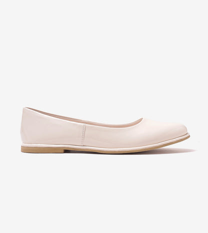 Modern Classic Patent Ballet Flats - Cream