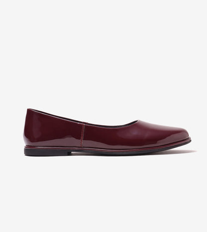 Modern Classic Patent Ballet Flats - Wine