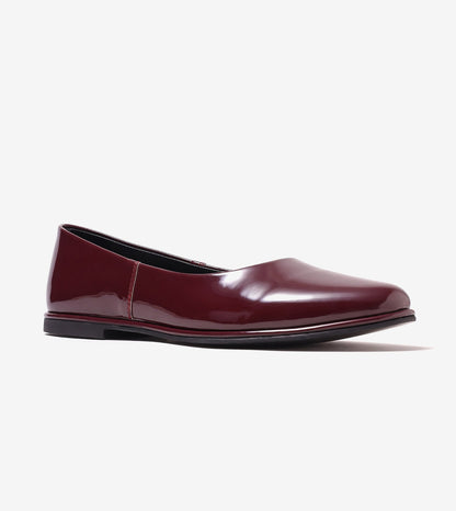 Modern Classic Patent Ballet Flats - Wine