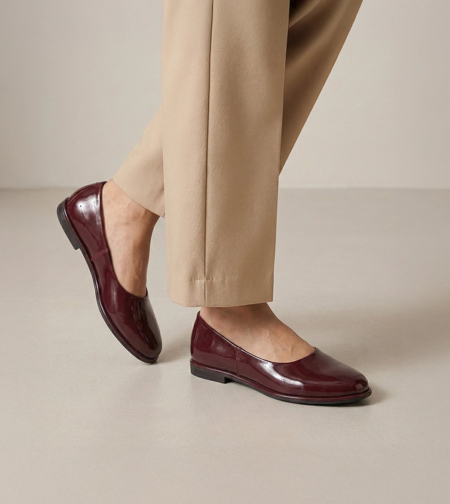 Modern Classic Patent Ballet Flats - Wine