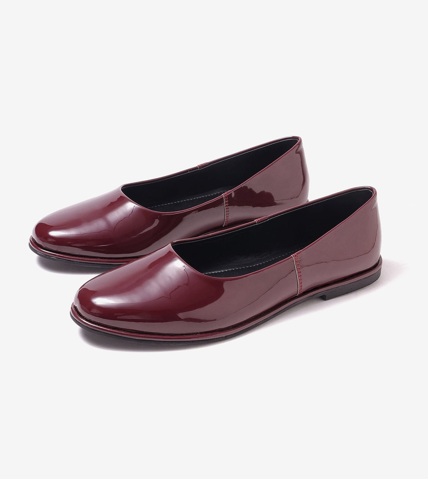 Modern Classic Patent Ballet Flats - Wine