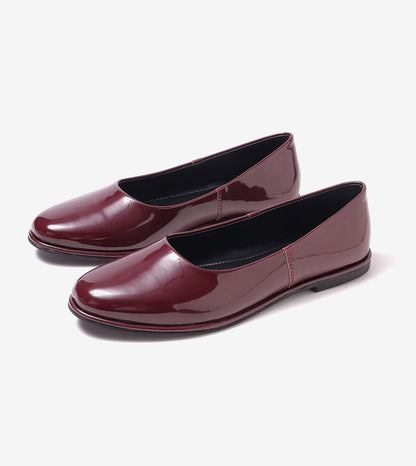 Modern Classic Patent Ballet Flats - Wine