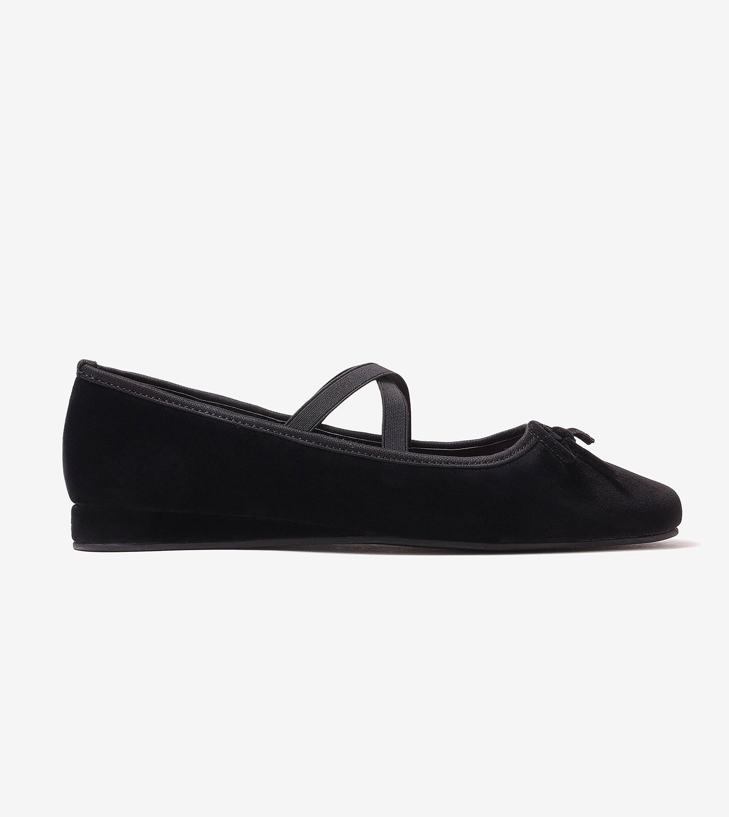 Suede Mary Jane Flats - Black