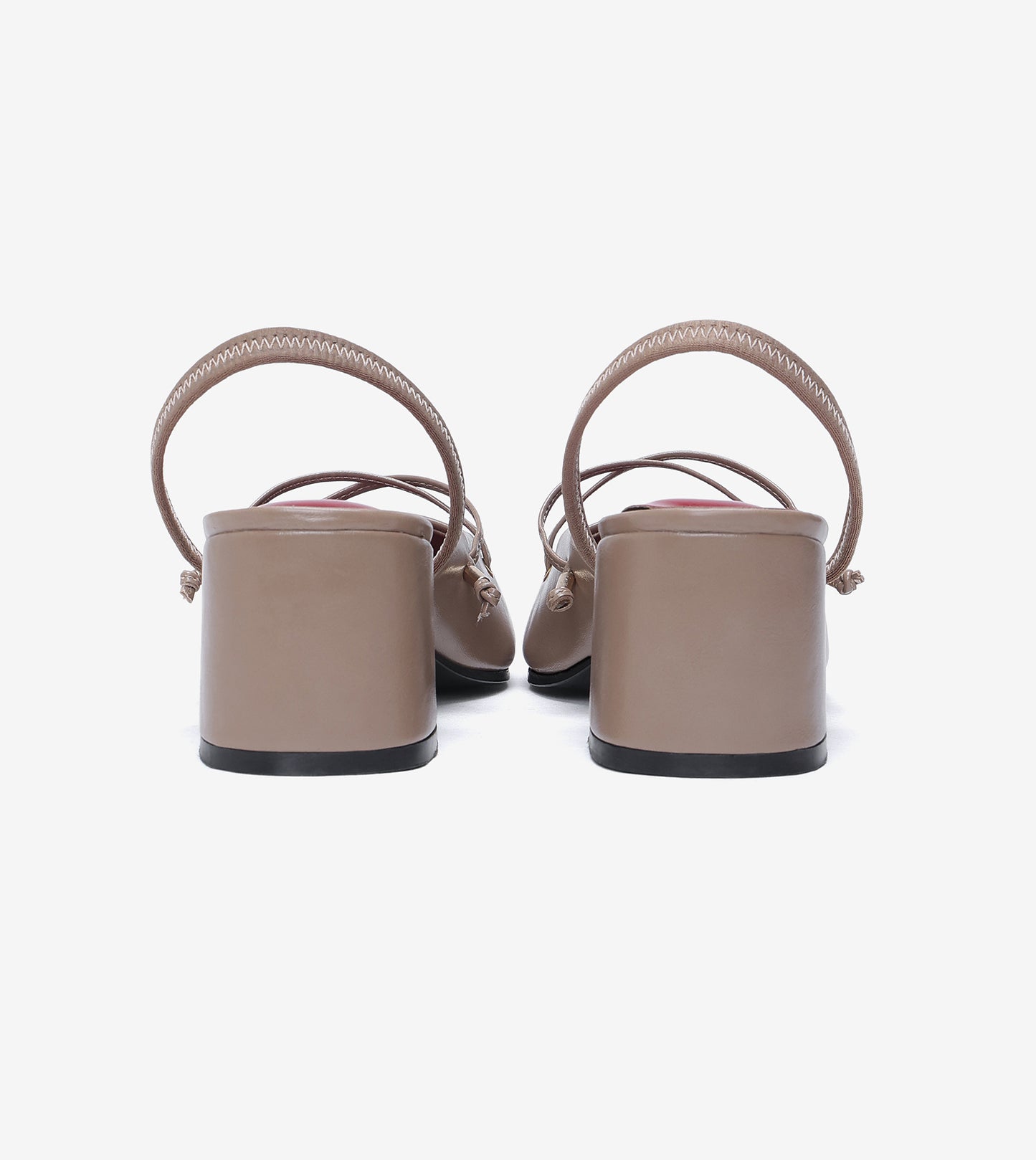 Lace-Up Slingback Heels - Beige