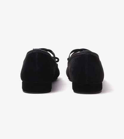 Suede Mary Jane Flats - Black