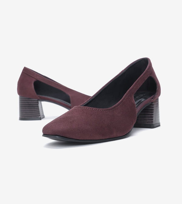 Velvet Sculpted Pumps - Brown