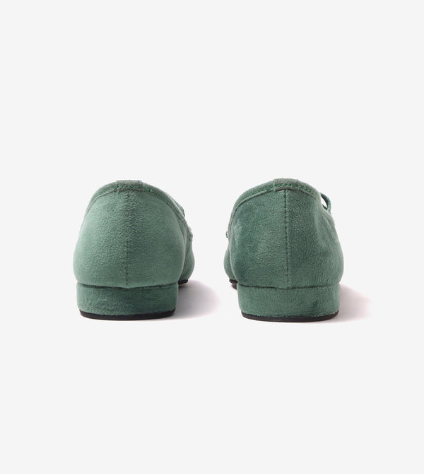 Velvet Mary Janes - Green