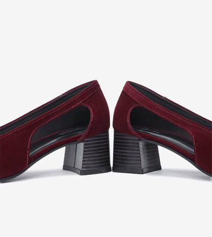 Velvet Sculpted Pumps - Wine